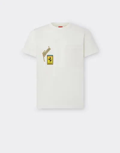 Ferrari Miami Collection T-shirt With Breast Pocket In Aquamarine