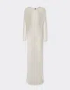Ferrari Midi Dress In Perforated Q-cycle® Fabric In Ecru