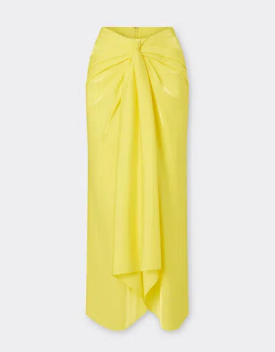 Ferrari Midi Skirt In Shiny Viscose In Giallo Modena