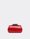 Ferrari Mini Bowling Bag In Glossy Brushed Leather In Rosso Dino