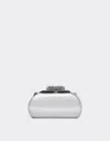 Ferrari Mini Bowling Bag In Mirrored Leather In Silver