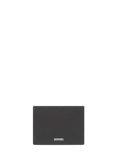 Ferrari Mini Wallet For Men In Bovine Leather In Grey