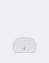 Ferrari Mirrored Leather Card Holder In Silver
