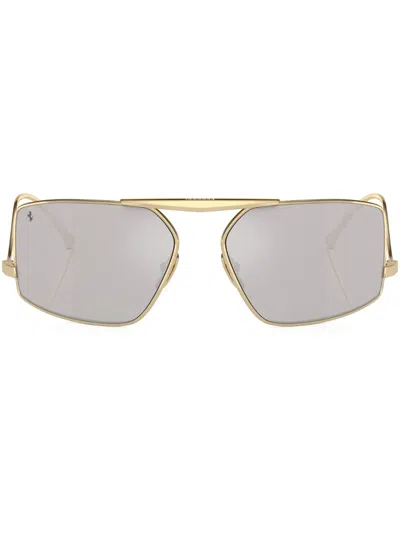 Ferrari Aviator-frame Sunglasses In Gold