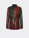 Ferrari Misted Leather Blazer In Multi