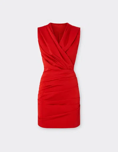 Ferrari Moiré Faille Dress In Red