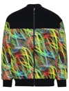 Ferrari Multicolor Nylon Bomber Jacket In Black