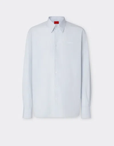 Ferrari Multistriped Cotton Shirt In White