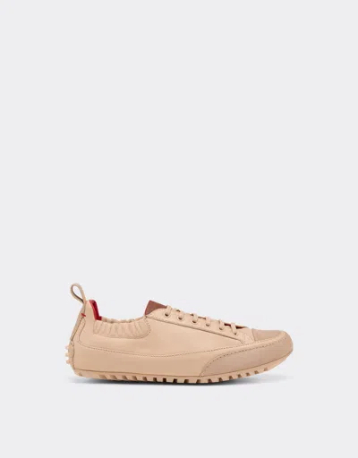 Ferrari Nappa Leather And Suede Sneaker Driver In Brown