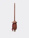 Ferrari Nappa Leather Charm With Scooby And Fringes In Brown