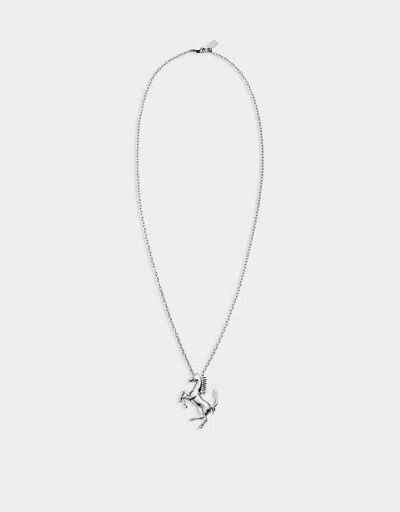 Ferrari Necklace With Prancing Horse In Charcoal