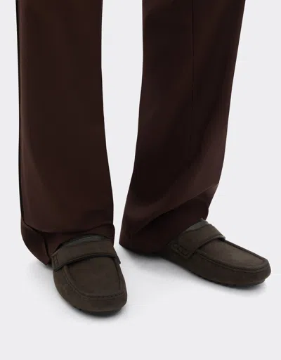 Ferrari Nubuck Driver Loafers In Antracite