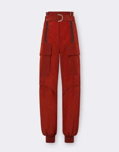 Ferrari Nylon Cargo Trousers In Red