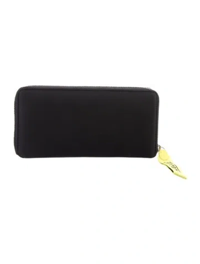 Pre-owned Ferrari Nylon Continental Wallet In Black