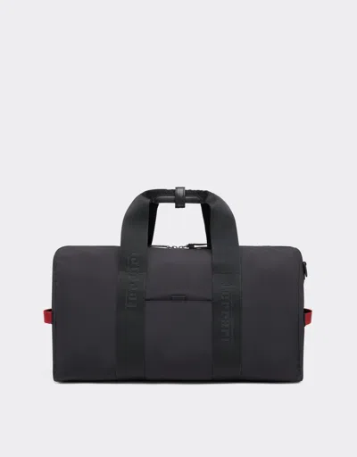 Ferrari Nylon Duffle Bag With  Logo Ribbon In Black