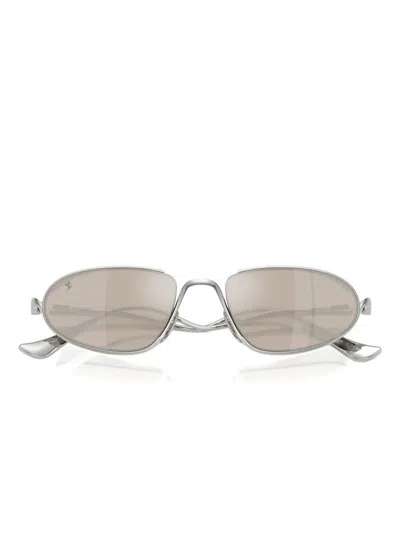 Ferrari Oval-frame Asymmetric Sunglasses In Brown