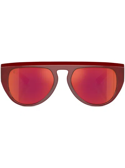Ferrari Oval-frame Sunglasses In Red