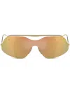 Ferrari Oversized Frame Sunglasses In Gold