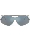 Ferrari Oversized Frame Sunglasses In Silver