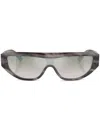 Ferrari Oversized Frame Sunglasses In Striped Grey