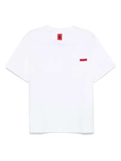 Ferrari Patch-pocket Cotton T-shirt In White