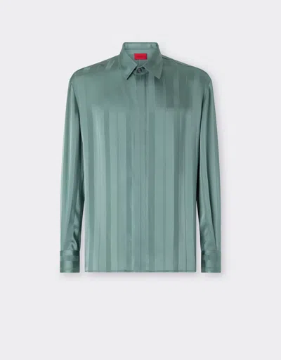 Ferrari Peking Stripe Jacquard Shirt In Green