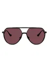 Ferrari Pilot-frame Sunglasses In Black