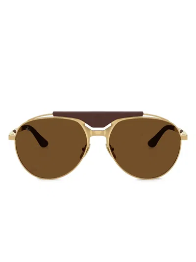 Ferrari Pilot-frame Sunglasses In Brown