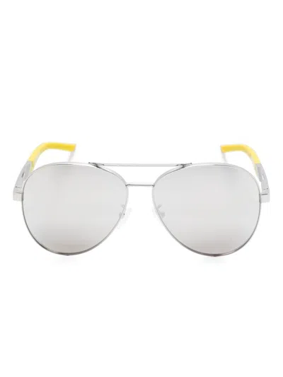 Ferrari Pilot-frame Sunglasses In Silver