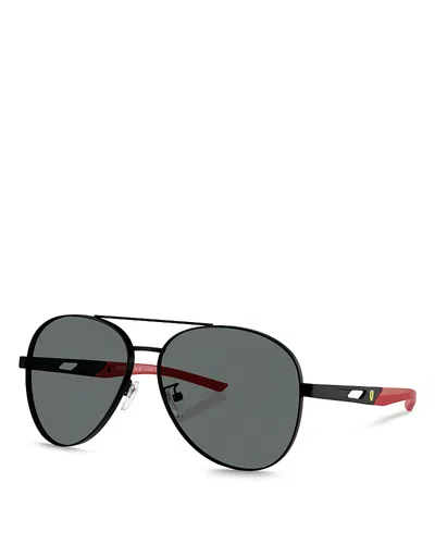 Ferrari Pilot Sunglasses, 60mm In Matte Black