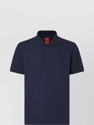 FERRARI PIQUET TEXTURE SHORT SLEEVE POLO SHIRT