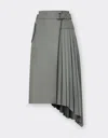 FERRARI FERRARI PLEATED SKIRT IN SUEDE AND LEATHER