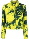 Ferrari Prancing Horse Bleached-effect Jacket In Yellow
