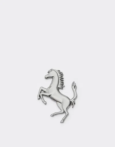 Ferrari Kids'  Prancing Horse Brooch In Charcoal