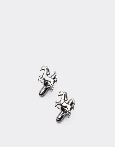 Ferrari Prancing Horse Cufflinks In Charcoal