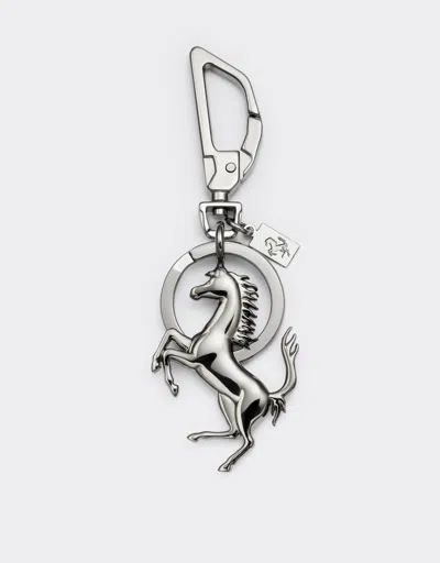 Ferrari Prancing Horse Keychain And Charm In Charcoal