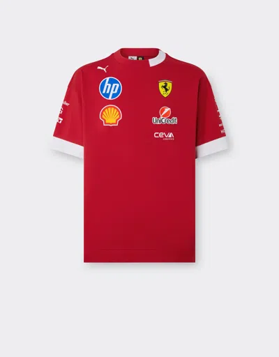 Ferrari Puma For Scuderia  Hp 2025 Drivers T-shirt In Racing Red