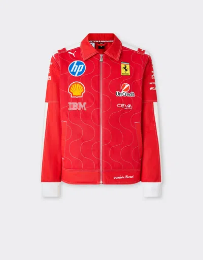 Ferrari Puma For Scuderia  Hp 2025 Monza Limited Edition Team Replica Jacket In Red