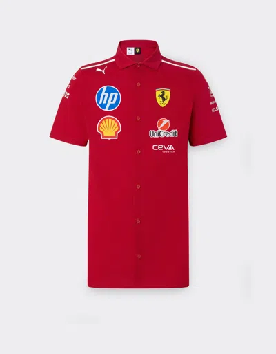 Ferrari Puma For Scuderia  Hp 2025 Team Shirt In Cherry