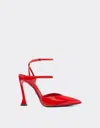 Ferrari Pump Shoe In Coated Leather In Rosso Dino