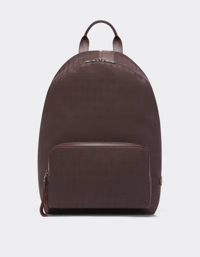 Ferrari Q-cycle® Jacquard Backpack With Cavallino Pattern In Brown
