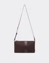 Ferrari Q-cycle® Jacquard Crossbody Bag With Cavallino Pattern In Brown