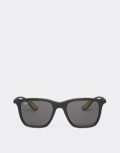 Ferrari Ray-ban For Scuderia  0rb4433m Black Sunglasses With Dark Grey Lenses In Black Matt