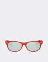 Ferrari Ray-ban For Scuderia  0rb4607m Matt Red Sunglasses With Silver Mirror Green Lenses In Red