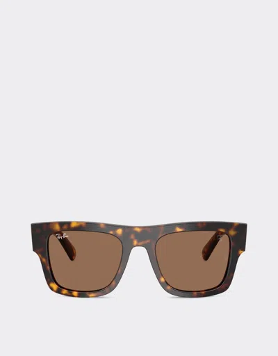 Ferrari Ray-ban For Scuderia  Rb2217m In Havana Acetate With Dark Brown Lenses In Beige