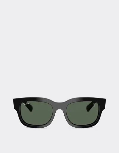 Ferrari Ray-ban For Scuderia  Rb2228m In Black Acetate With Dark Green Lenses