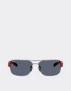 Ferrari Ray-ban For Scuderia  Rb3763m In Gunmetal Grey Metal And Red Plastic With Dark Grey L In Ingrid