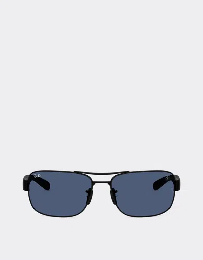 Ferrari Ray-ban For Scuderia  Rb3763m In Matt Black Metal And Plastic With Blue Lenses In Black Matt