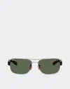 Ferrari Ray-ban For Scuderia  Rb3763m In Silver-tone Metal And Black Plastic With Dark Green  In Silver