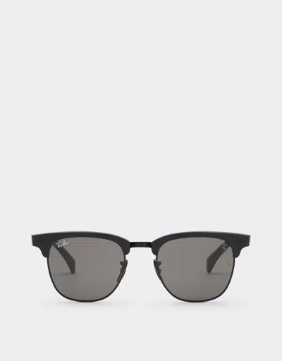 Ferrari Ray-ban For Scuderia  Rb3807m In Black Metal With Dark Grey Lenses